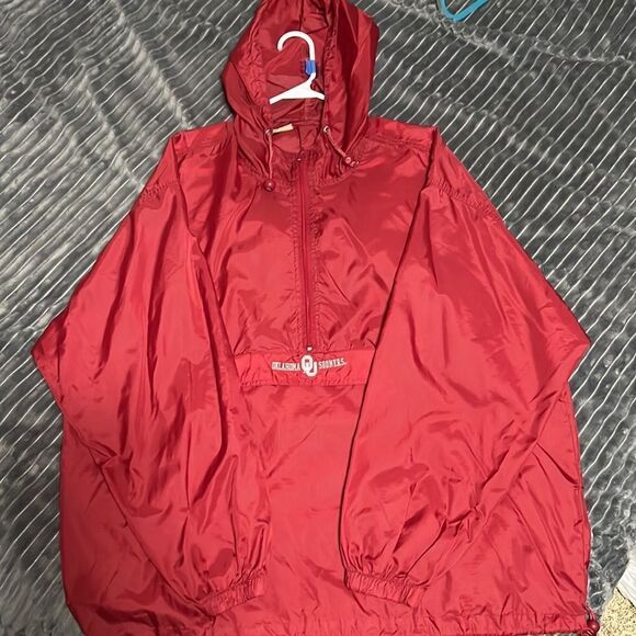 🔥🏈 OKLAHOMA OU SOONERS Vintage Windbreaker Thin Rain Jacket - Men Sz XL 🏈🔥 - Picture 12 of 13